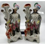 A large pair of 19th century Staffordshire figures. [43cm high]