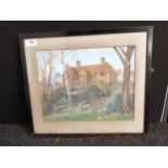 Watercolour depicting Cooper's Wood Sussex Signed Ian B M Hamilton [37x42cm]