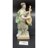 A 19th century Meissen lady figurine playing a mandolin. [16cm high]