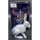 A Royal Crown Derby Starlight Hare- Guild Exclusive. Gold Button and comes with original box.