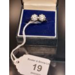 A 9ct white gold ladies ring set with two large white Tourmaline stones. [Ring size U] [5.04Grams]