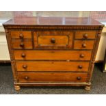 A 19th century mahogany 5 small drawer over three long drawers chest. [113x128x55cm]