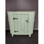 Antique rustic green painted unit. [104x108x36cm]