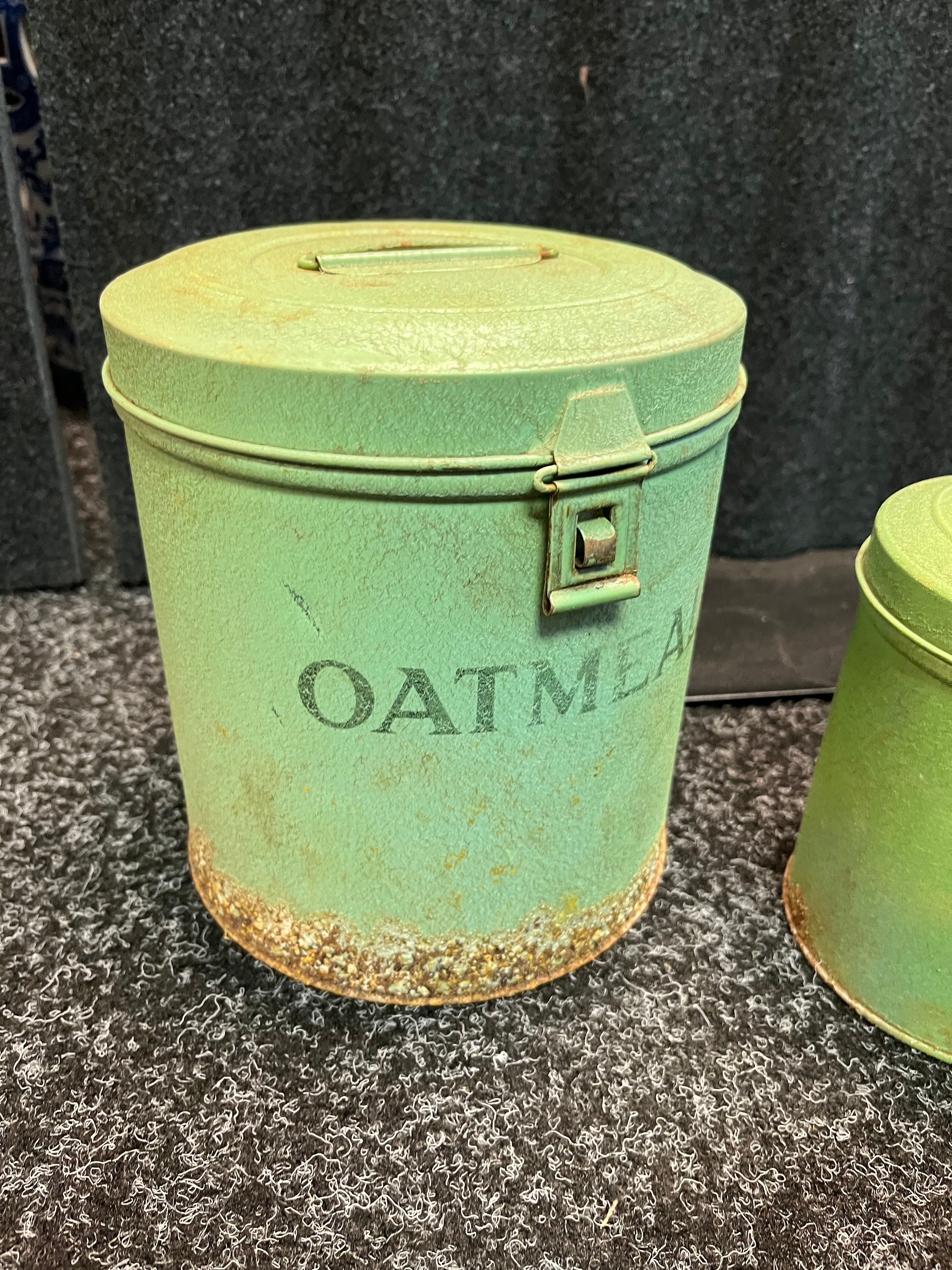 A Collection of vintage Tala green kitchen preserve tins. [One as found] - Image 2 of 4