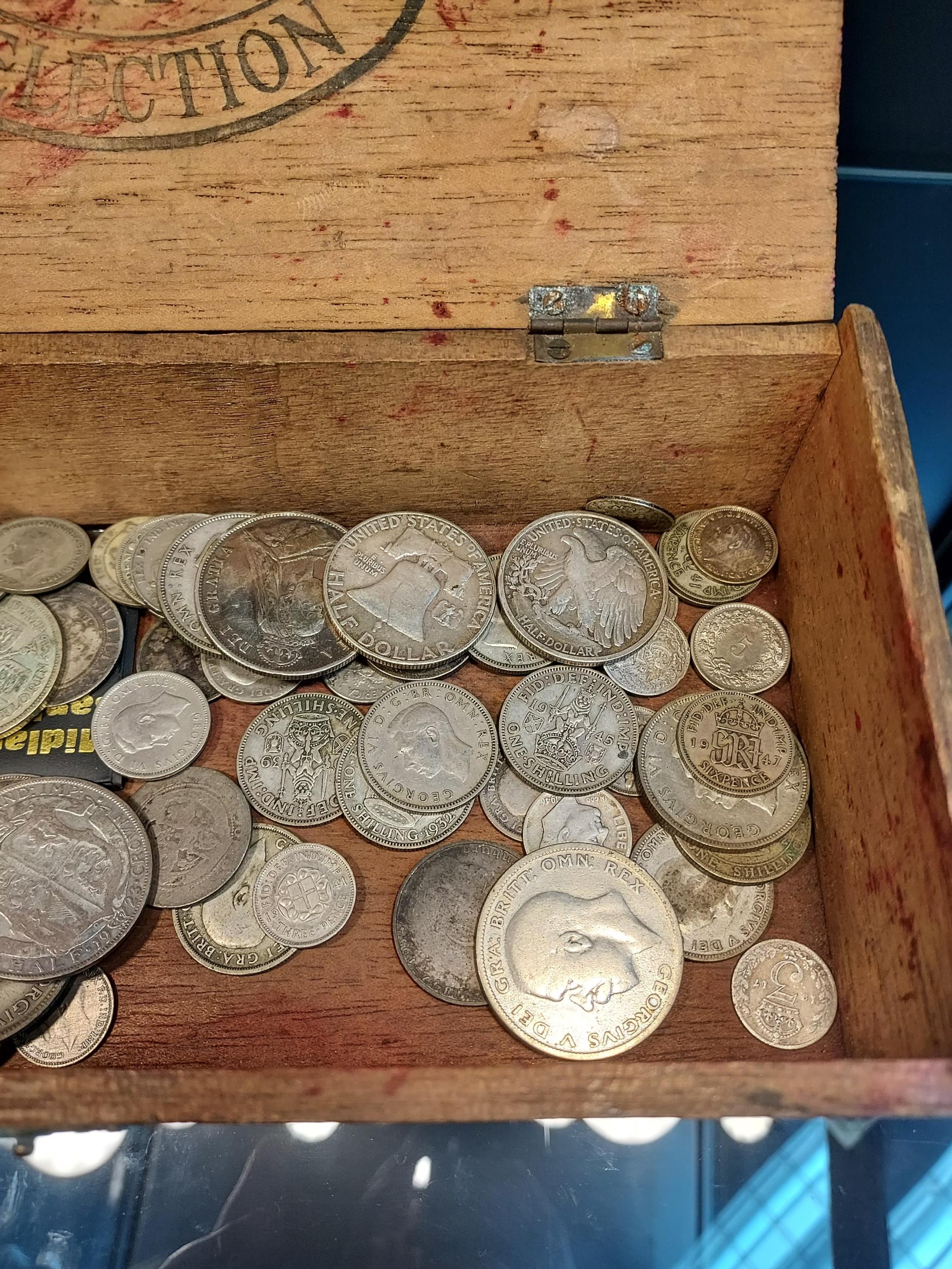 A Box containing a quantity of 18th, 19th and 20th century silver coins. Includes George III 1762 - Image 2 of 3