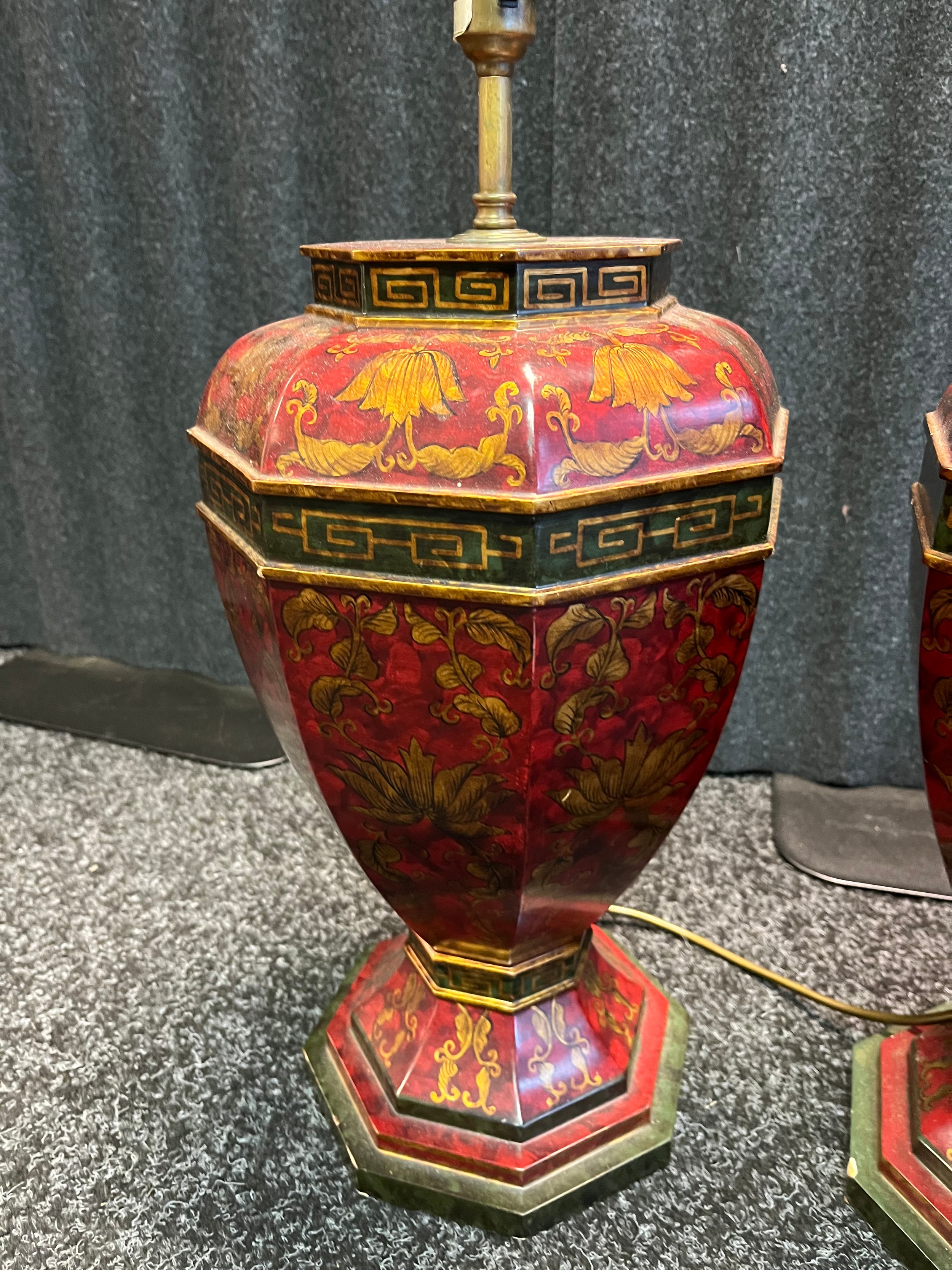 A Pair of highly decorative table lamps. [43cm high] - Image 4 of 4