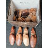 Various wooden shoe forms etc