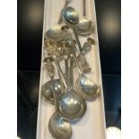 A Set of 10 Sheffield Silver apostle finial tea spoons. Produced by Thomas Bradbury & Sons Ltd. [