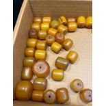 A Collection of antique/ vintage egg yoke amber graduating beads [Loose] [311grams]