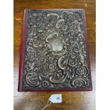 Antique Birmingham silver and leather bound stationary blotter. Silver Produced by Samuel Walton