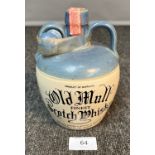 A stone flagon of Old Mull Finest Scotch Whisky, Distilled blended & bottled in Scotland, John