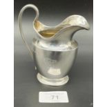 Edinburgh silver milk jug produced by Brook & Son. [11cm high] [128.75grams]