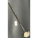 Antique silver and horn handle ladle. [35cm high]