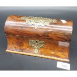 Antique Walnut perfume box, Fitted with brass mounts [11x22x13cm]