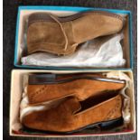 Two pairs of brown suede shoes. Dawn Northampton- otter chukka- 7.5 size, Silva size 8E.