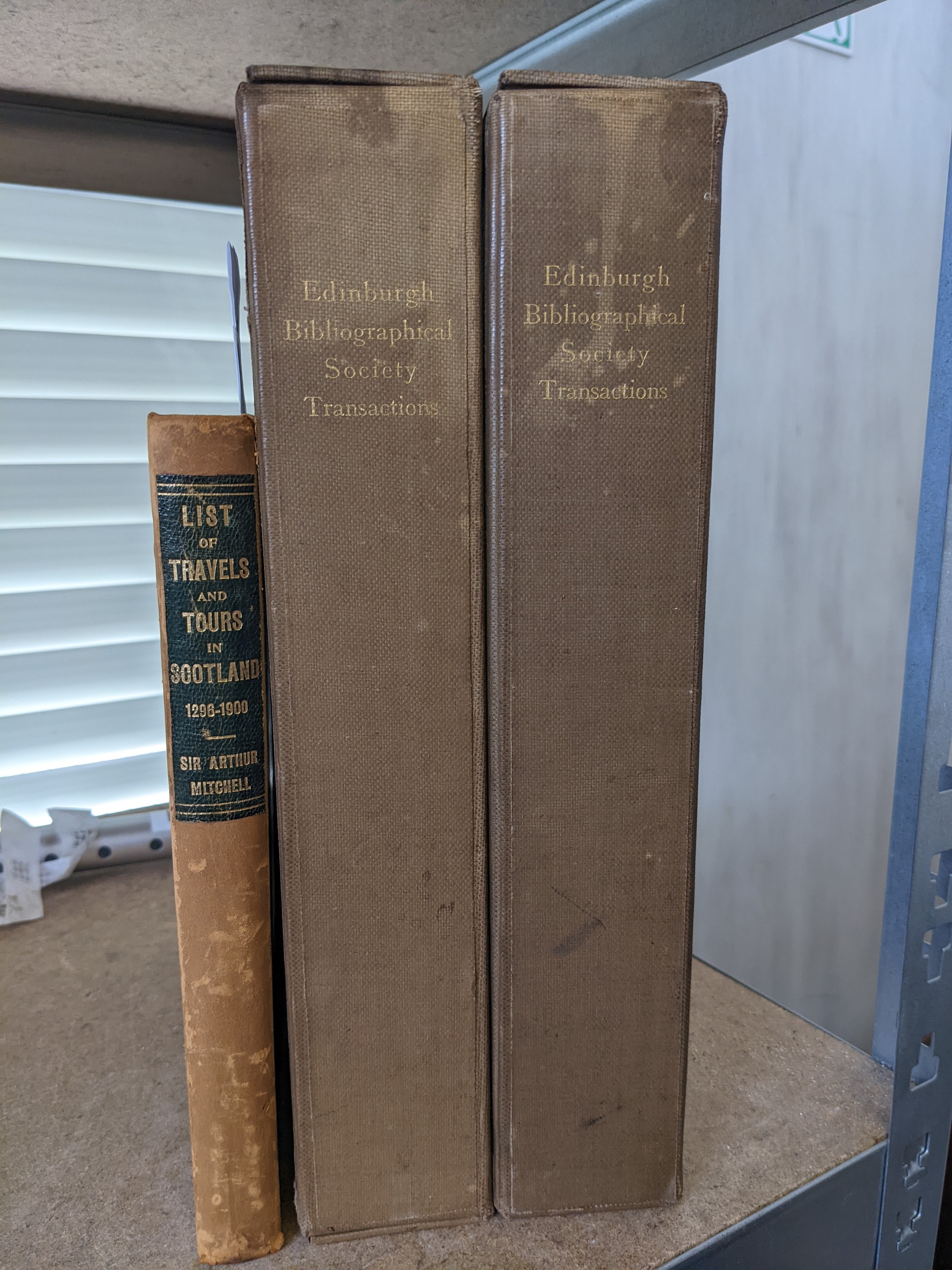 Mitchell, Sir Archibald. List of the Travels and Tours in Scotland 1296 - 1900. 1902, limited