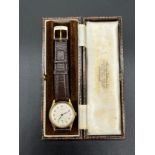 A vintage 9ct gold cased gent's wrist watch. Movement by Tatton Edinburgh- 15 jewels. In a working