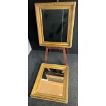 A Pair of Gilt framed mirrors. [74x63cm]