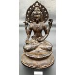 Antique Bronze Chinese Buddha figure/ sculpture. [29cm high]
