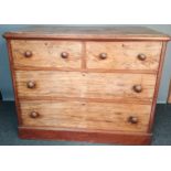 Antique chest of drawers, the rectangular top with moulded edging above two short drawers and two