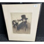 Edward Frank Gillet. 'The Guardian' original etching. [Frame 62x47cm]