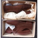 Two pair of brown suede shoes. R.W. Forsyth. Size 7.