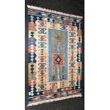 A hand knotted woollen rug 'Chobi Kilim' [120X81CM]