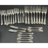 Birks Sterling silver flat wares, 8 dinner forks, 8 desert forks, 8 pickle forks, 3 other forks