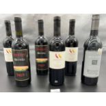 Six bottlings of wine. 2013 McGuigan Shiraz Viognier, Three Bottles of Valpolicella Classico 2012