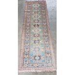 Hand Woven ornate hall runner rug. [274x92cm]