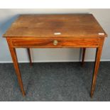 Georgian style console, the rectangular top above a frieze drawer, raised on square tapered legs [