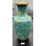 A large Chinese cloisonne floral design vase. [41cm high]