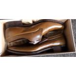 A Pair of vintage R.W. Forsyth gent's Olive Green leather shoes. Size 7.5. Comes with box