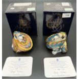 Two Royal Crown Derby paperweights 'Dragon of Good Fortune and Dragon of Happiness' Both limited