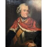 Oil on canvas, half length portrait of the old pretender, Scottish School [89.5x74cm]