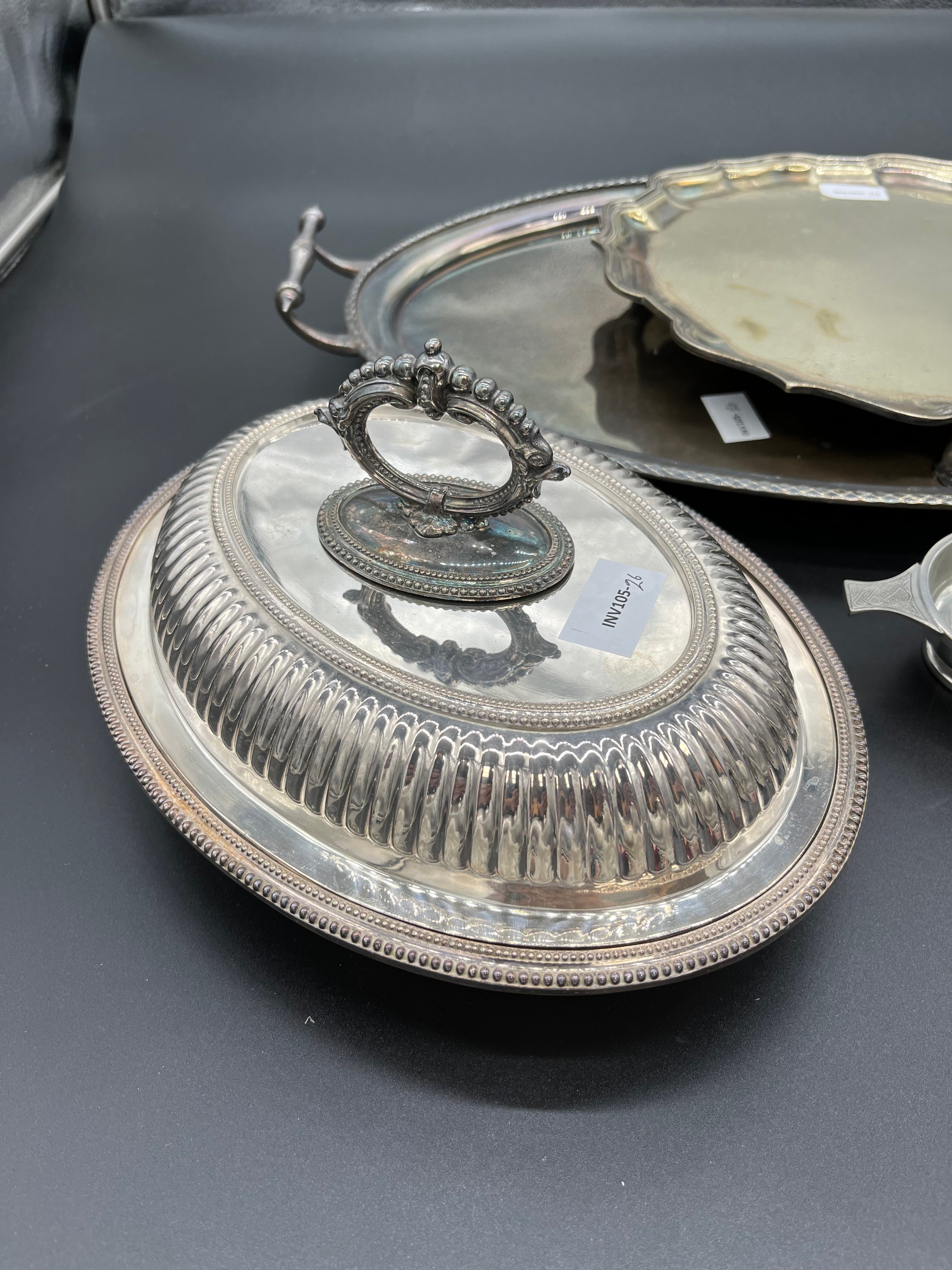 Selection of silver plate and E.P Wares to include two handle serving tray, Tureen dish and - Image 3 of 3