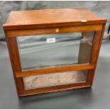Vintage wood and glass section cabinet. [41x43x24cm] [Will not post]