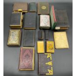 A Collection of Holy Bibles, some detailed with brass and leather bounds, Includes The chase and the