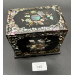 Antique Lacquered and shell inlaid perfume storage box. [11.5x12.5x8cm] [Will not post]