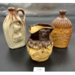 Rare 19th century Queen Victoria and Prince Albert glazed flagon, 19th century stone ware salt glaze