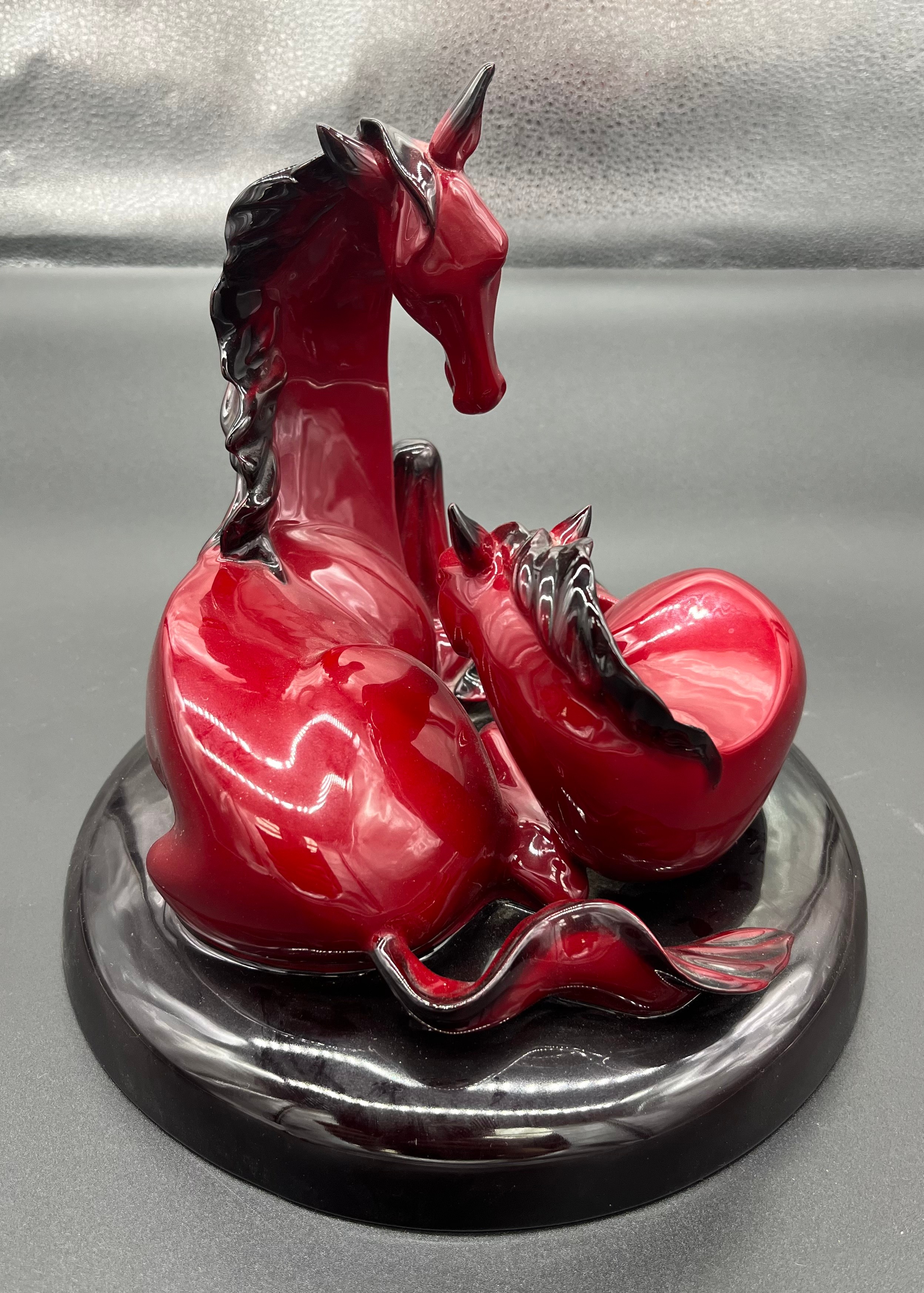 Royal Doulton Flambe horse and foal, Images of Fire figurine, A Collection of hand made sculptures - Image 2 of 3
