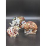 Lot of three Royal Crown Derby animal figurines [18.5cm]