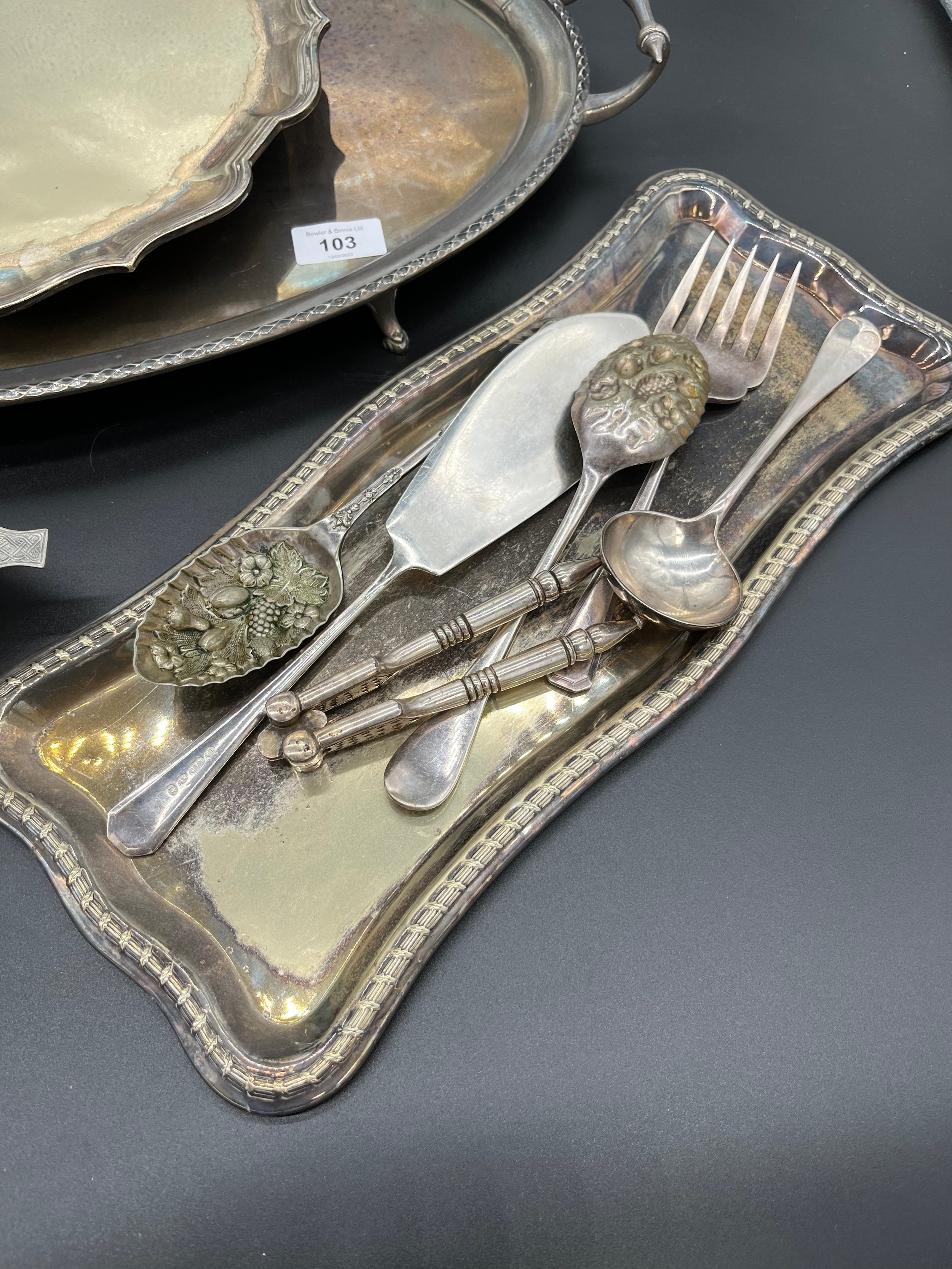 Selection of silver plate and E.P Wares to include two handle serving tray, Tureen dish and - Image 2 of 3