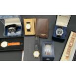 Seven various vintage wrist watches: LONGINES – A gentleman's gilt cased wristwatch, Silvered