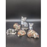Group of Royal Crown Derby cat figurines [12.5cm]