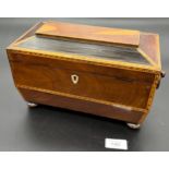 Antique coffin style tea caddy. [16x26x14cm]