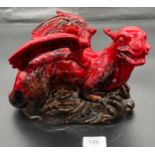 A Large Royal Doulton Flambe Veined Dragon. [18x25x18cm] [Will not post]