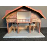 A Vintage hand made toy horse stable. [54x71x35cm]