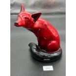 Royal Doulton Flambe large fox figure. [23cm high] [Will not ship]