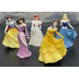 Five Royal Doulton Disney Princess Figurines, Sleeping Beauty- Ltd Edition 70/ 2000, Belle HN 3830